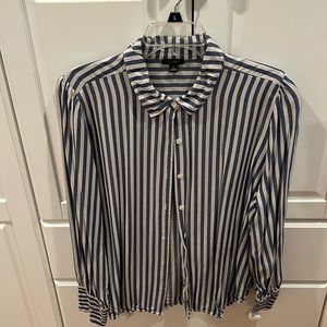 Blue and cream striped blouse from Ann Taylor outlet.